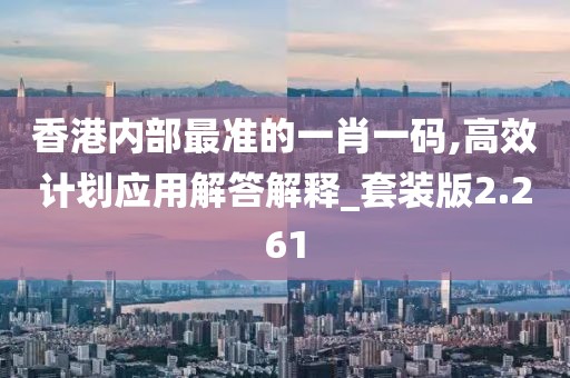 香港内部最准的一肖一码,高效计划应用解答解释_套装版2.261