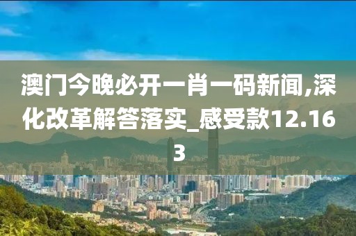 澳门今晚必开一肖一码新闻,深化改革解答落实_感受款12.163