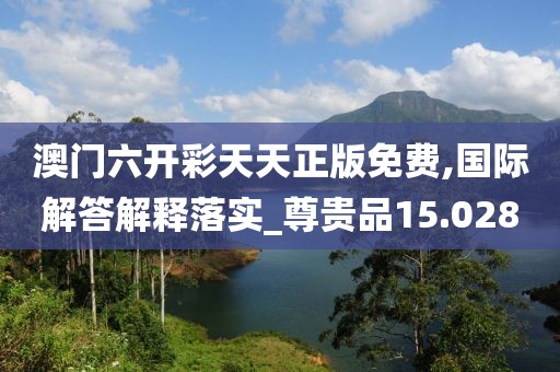 澳门六开彩天天正版免费,国际解答解释落实_尊贵品15.028