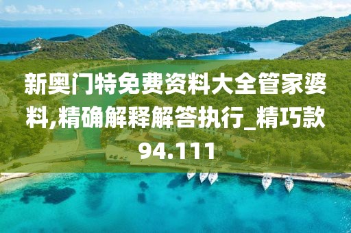 新奥门特免费资料大全管家婆料,精确解释解答执行_精巧款94.111