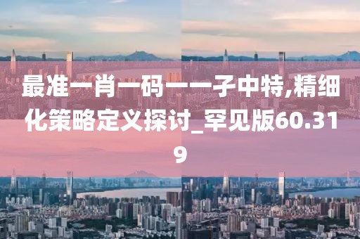 最准一肖一码一一孑中特,精细化策略定义探讨_罕见版60.319