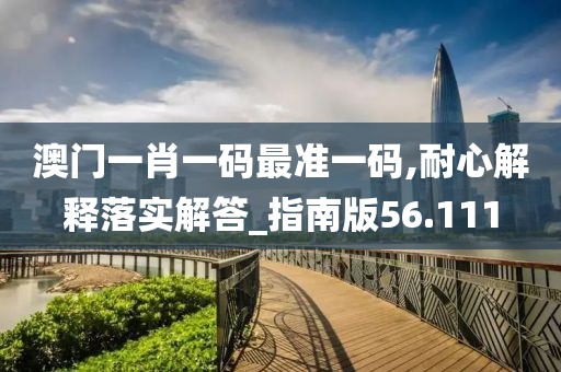 澳门一肖一码最准一码,耐心解释落实解答_指南版56.111