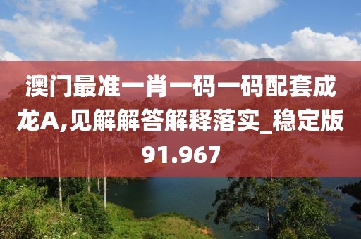 澳门最准一肖一码一码配套成龙A,见解解答解释落实_稳定版91.967