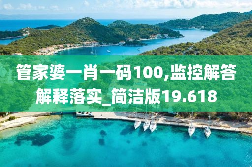 管家婆一肖一码100,监控解答解释落实_简洁版19.618