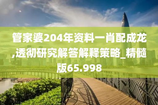 管家婆204年资料一肖配成龙,透彻研究解答解释策略_精髓版65.998