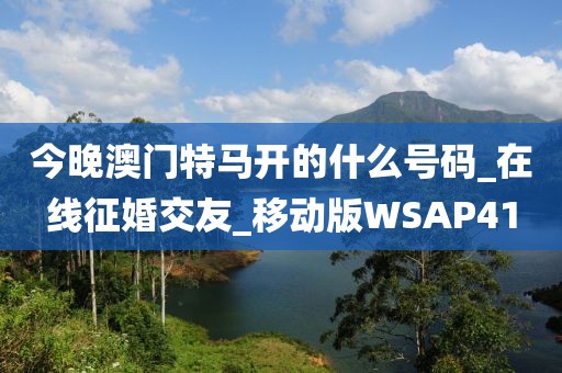 今晚澳门特马开的什么号码_在线征婚交友_移动版WSAP41