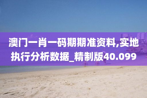 澳门一肖一码期期准资料,实地执行分析数据_精制版40.099