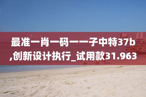 最准一肖一码一一子中特37b,创新设计执行_试用款31.963