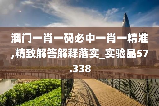 澳门一肖一码必中一肖一精准,精致解答解释落实_实验品57.338