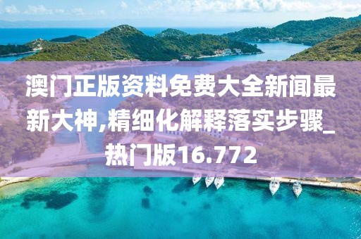 澳门正版资料免费大全新闻最新大神,精细化解释落实步骤_热门版16.772