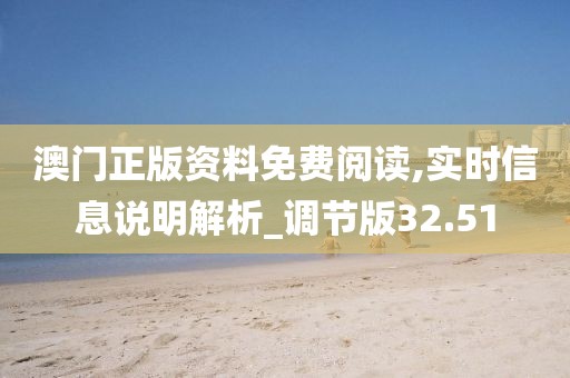 澳门正版资料免费阅读,实时信息说明解析_调节版32.51