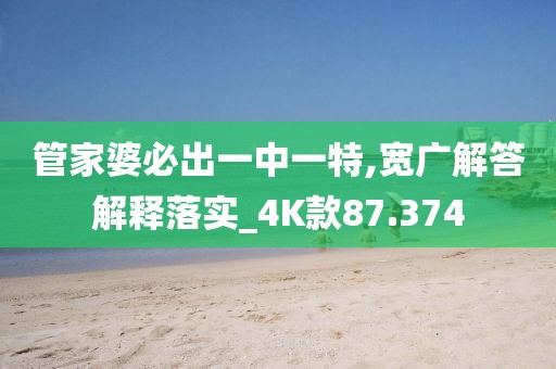 管家婆必出一中一特,宽广解答解释落实_4K款87.374