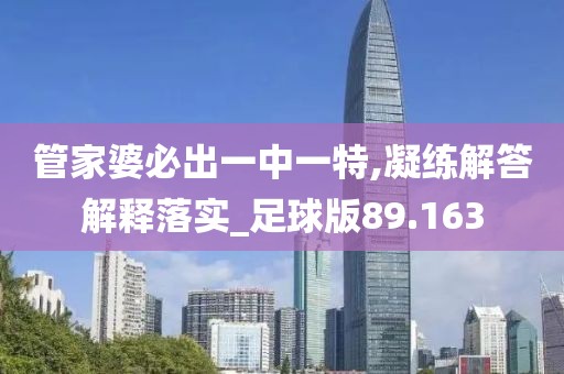 管家婆必出一中一特,凝练解答解释落实_足球版89.163