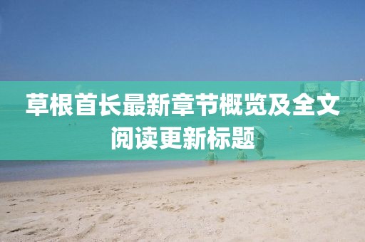 草根首长最新章节概览及全文阅读更新标题
