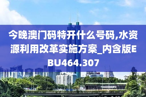 今晚澳门码特开什么号码,水资源利用改革实施方案_内含版EBU464.307