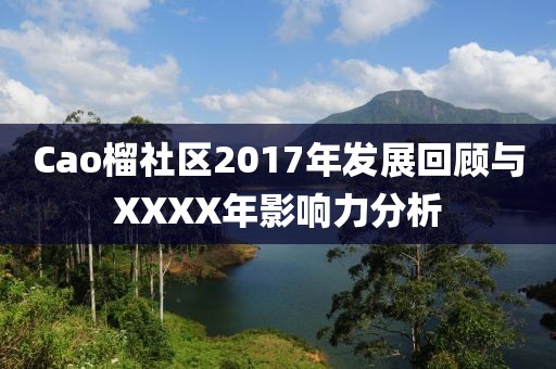 Cao榴社区2017年发展回顾与XXXX年影响力分析