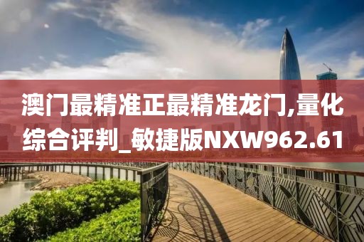 澳门最精准正最精准龙门,量化综合评判_敏捷版NXW962.61