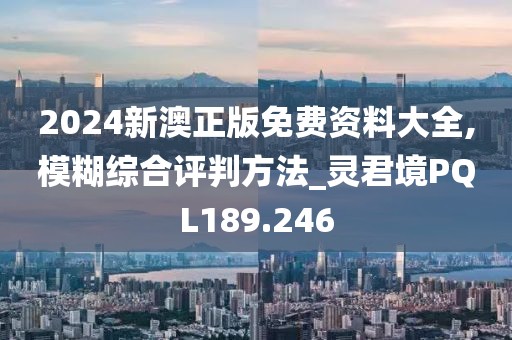 2024新澳正版免费资料大全,模糊综合评判方法_灵君境PQL189.246