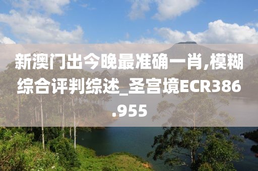 新澳门出今晚最准确一肖,模糊综合评判综述_圣宫境ECR386.955
