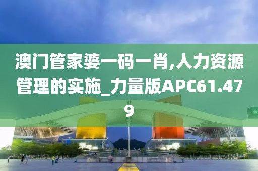 澳门管家婆一码一肖,人力资源管理的实施_力量版APC61.479