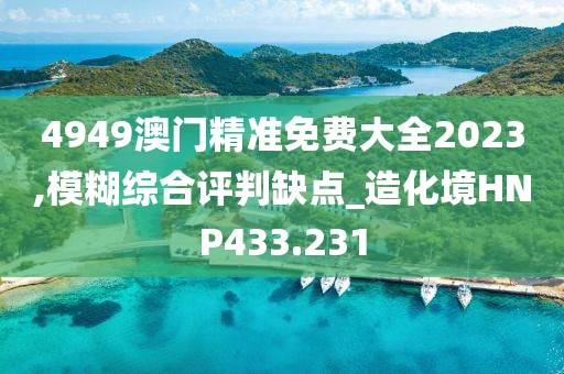 4949澳门精准免费大全2023,模糊综合评判缺点_造化境HNP433.231