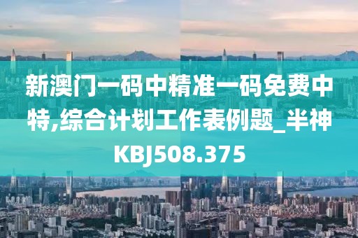 新澳门一码中精准一码免费中特,综合计划工作表例题_半神KBJ508.375