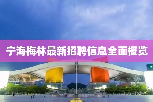 宁海梅林最新招聘信息全面概览