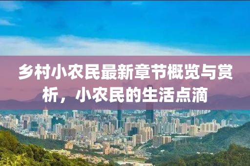 乡村小农民最新章节概览与赏析，小农民的生活点滴