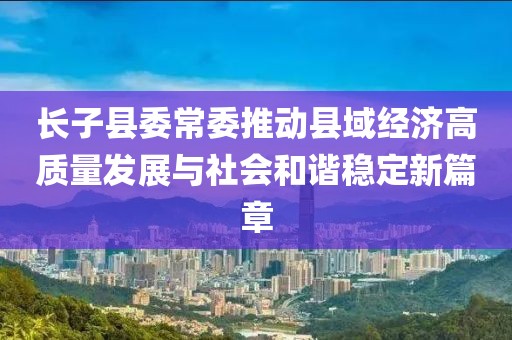 长子县委常委推动县域经济高质量发展与社会和谐稳定新篇章
