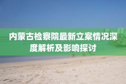 内蒙古检察院最新立案情况深度解析及影响探讨