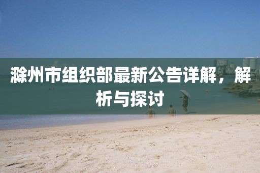 滁州市组织部最新公告详解，解析与探讨