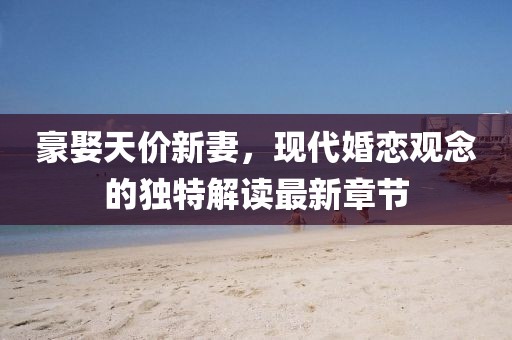 豪娶天价新妻，现代婚恋观念的独特解读最新章节
