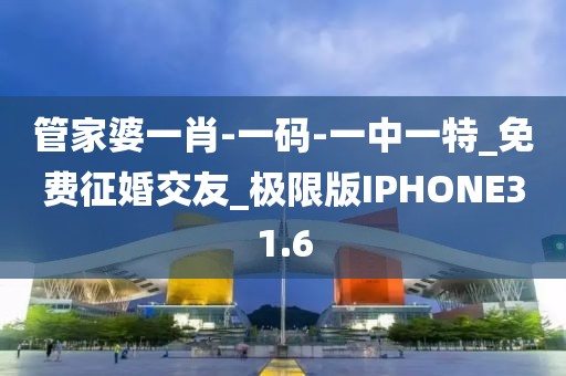 管家婆一肖-一码-一中一特_免费征婚交友_极限版IPHONE31.6