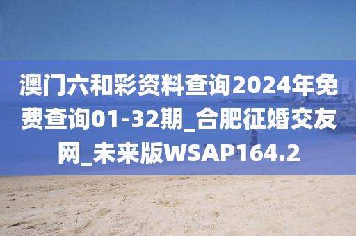 澳门六和彩资料查询2024年免费查询01-32期_合肥征婚交友网_未来版WSAP164.2