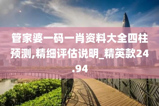 管家婆一码一肖资料大全四柱预测,精细评估说明_精英款24.94
