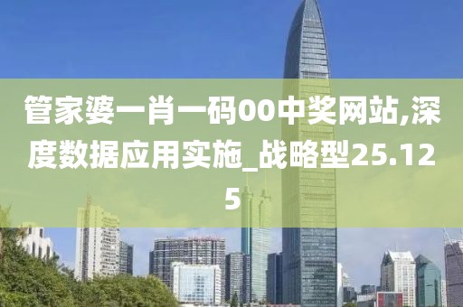 管家婆一肖一码00中奖网站,深度数据应用实施_战略型25.125