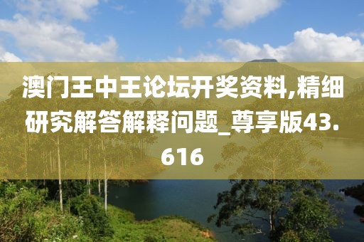 澳门王中王论坛开奖资料,精细研究解答解释问题_尊享版43.616