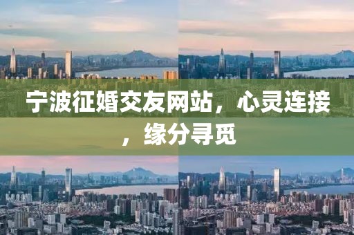 宁波征婚交友网站，心灵连接，缘分寻觅