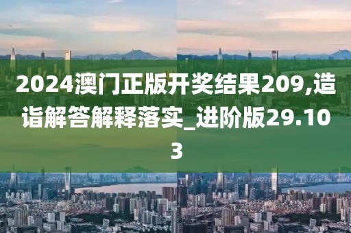 2024澳门正版开奖结果209,造诣解答解释落实_进阶版29.103