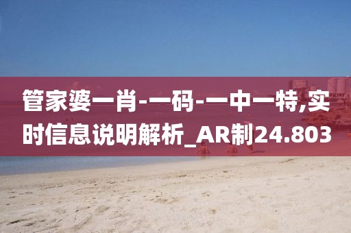 管家婆一肖-一码-一中一特,实时信息说明解析_AR制24.803