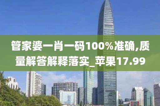 管家婆一肖一码100%准确,质量解答解释落实_苹果17.99