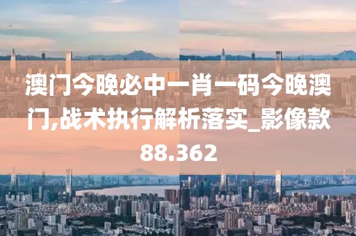 澳门今晚必中一肖一码今晚澳门,战术执行解析落实_影像款88.362