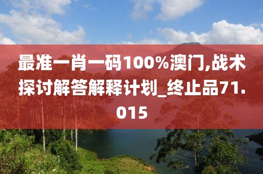 最准一肖一码100%澳门,战术探讨解答解释计划_终止品71.015