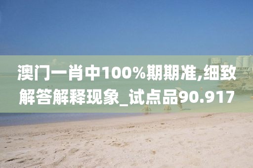 澳门一肖中100%期期准,细致解答解释现象_试点品90.917