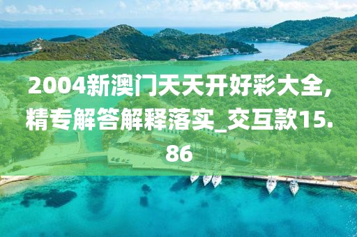 2004新澳门天天开好彩大全,精专解答解释落实_交互款15.86