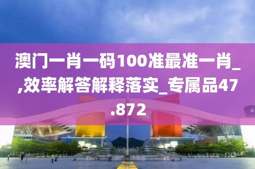 澳门一肖一码100准最准一肖_,效率解答解释落实_专属品47.872