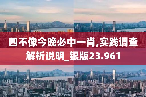 四不像今晚必中一肖,实践调查解析说明_银版23.961