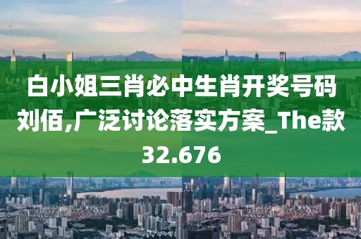 白小姐三肖必中生肖开奖号码刘佰,广泛讨论落实方案_The款32.676
