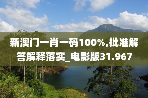新澳门一肖一码100%,批准解答解释落实_电影版31.967