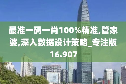 最准一码一肖100%精准,管家婆,深入数据设计策略_专注版16.907